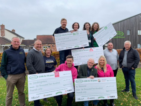 Green-tech Exceeds £30,000 Charity Target to Mark Milestone Anniversary